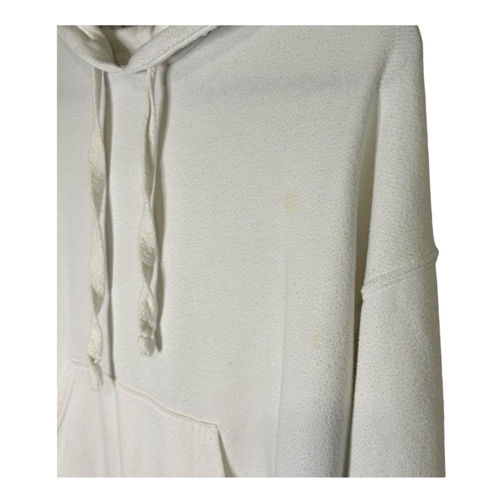Aerie Womens White Oversized Hoodie Sweatshirt Medium Pocket Hooded - Picture 4 of 5